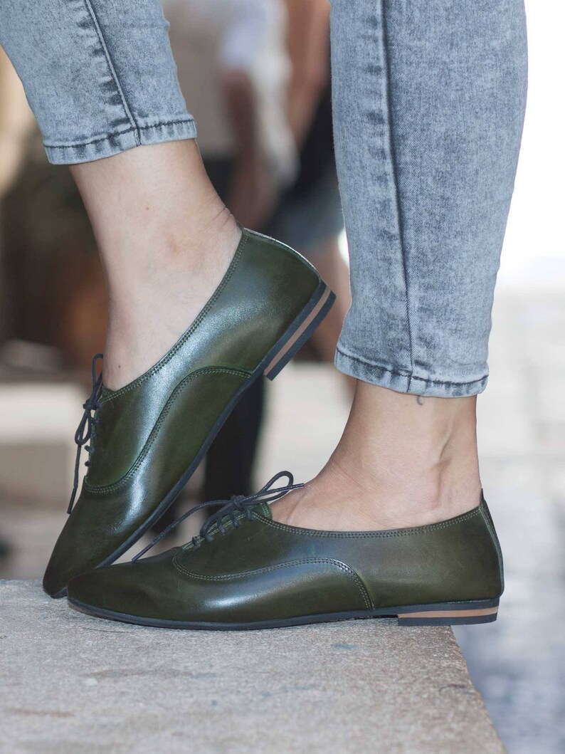 Women Leather Shoes Leather Oxfords Oxford Shoes Painted Etsy