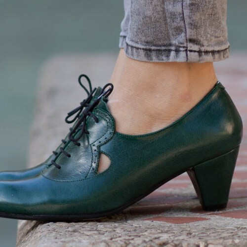 Leather Shoes, Leather Pumps, Dance Shoes, Heeled Leather Pumps, High Heel Shoes, Noa , Free Shipping