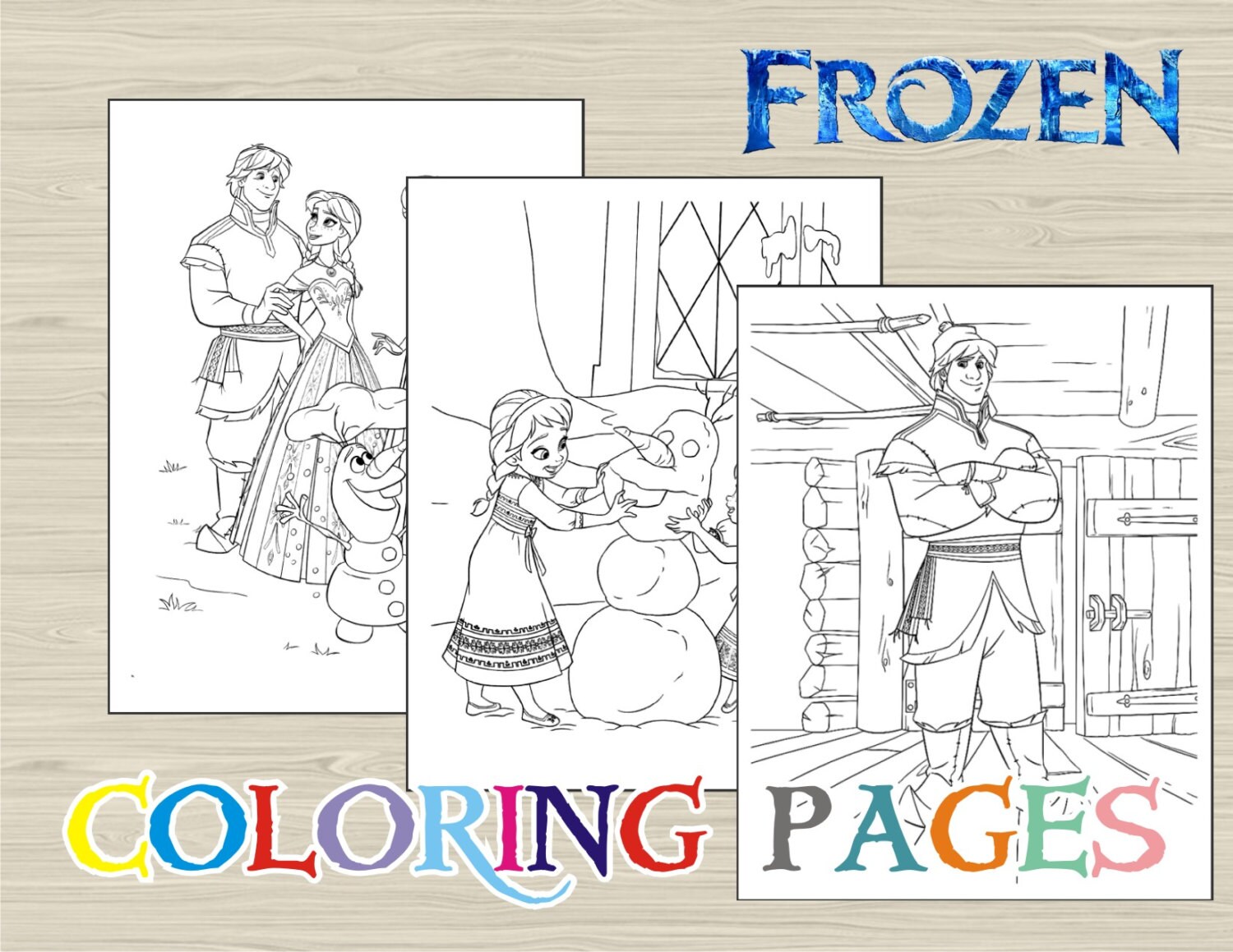 Disney FROZEN Coloring pages FROZEN coloring book | Etsy