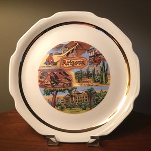 Vintage Arizona state colorful souvenir plate