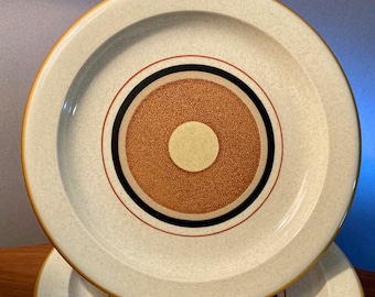 Set of six vintage Mikasa Sundown dinner plates - E-2802