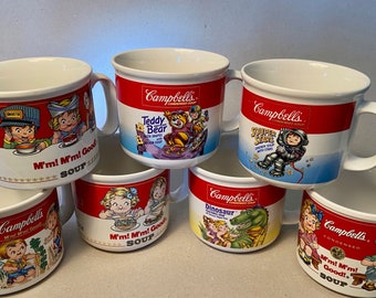 Collection of vintage Campbell's soup mugs from the 80s and 90s - price is for each - M'm! M'm! Good!