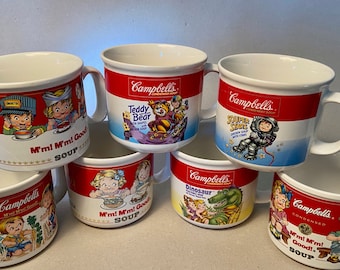 Collection of vintage Campbell's soup mugs from the 80s and 90s - price is for each - M'm! M'm! Good!