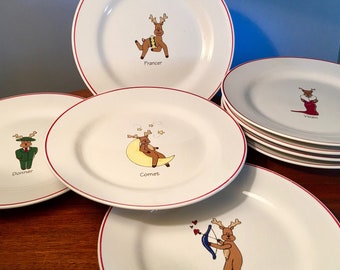 YOUR CHOICE! Vintage Santa&#39;s reindeer plates by LTD Commodities - price is for each plate