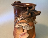 Vintage studio pottery ugly face character mug from the 70 39 s