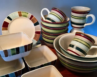 Tabletops "Jentry" sets - your choice of 4 salad plates, 4 coupe bowls, 4 square bowls, 4 mugs or vegetable bowls - price is for each set