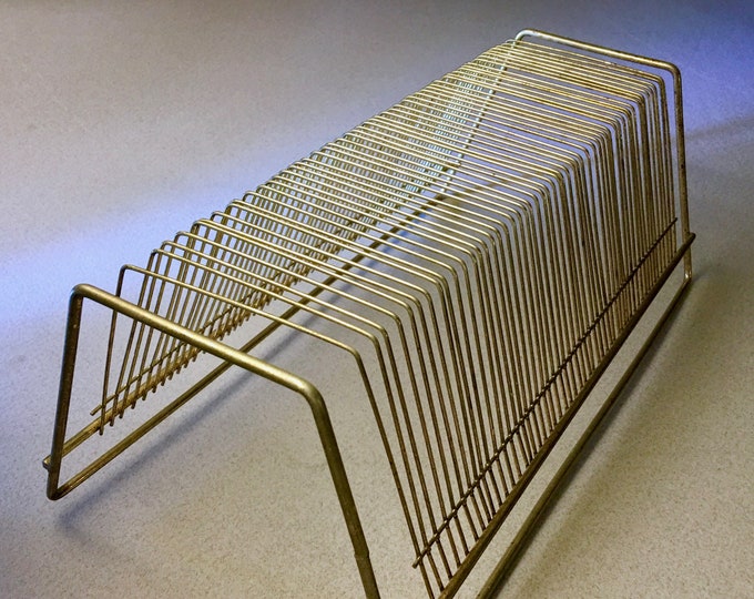 Retro Gold Metal Wire Record or Mail Rack With 48 Slots - Etsy