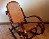 Vintage children 39 s Bentwood cane rocking chair - Thonet style