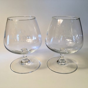 Set of two Landy Cognac snifter glasses with logo - two sets may be available