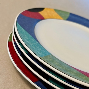 Set of 4 or 8 vintage Mikasa &quot;Exhibit&quot; salad plates made in Indonesia - two sets may be available, price is for one set of 4 plates