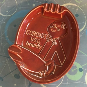 Rare mid-century Coronet VSQ Brandy ashtray designed by Paul Rand