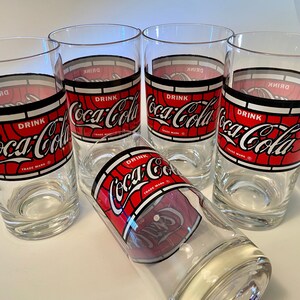 Set of five vintage iconic &quot;Drink Coca-Cola&quot; tall tumblers