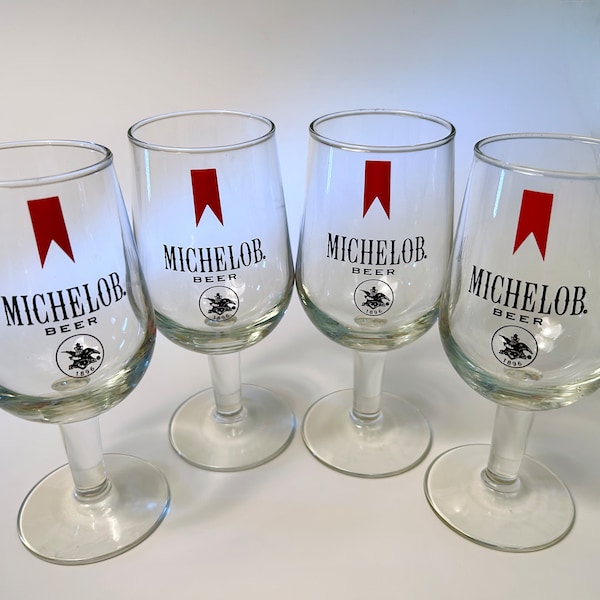 Set of four vintage Michelob "1896" beer glasses - price includes all