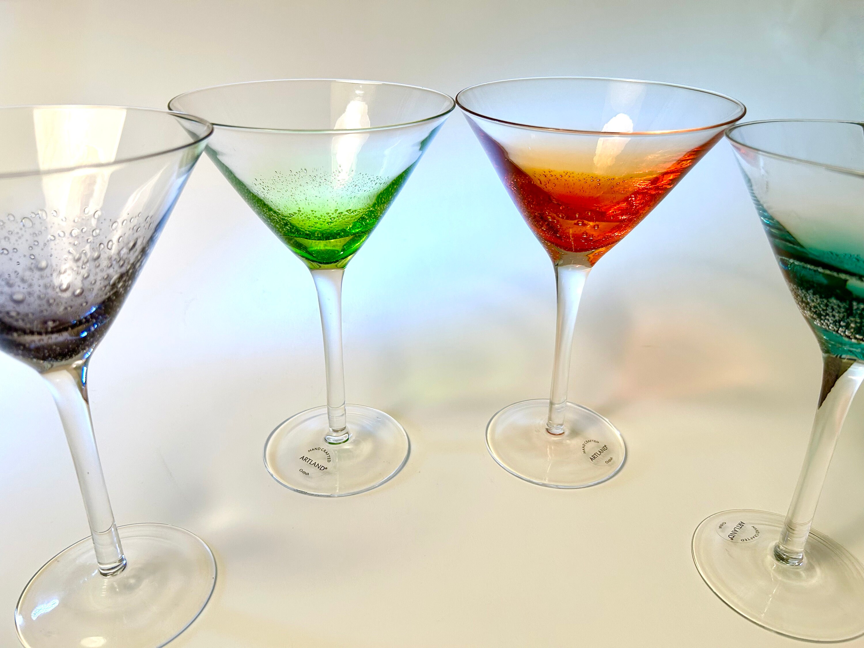 Artland 7 oz Midnight Black Martini Glasses, Set of 4
