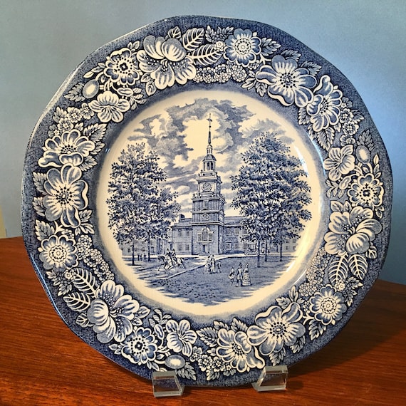 Set of Six Vintage Staffordshire Liberty Blue 