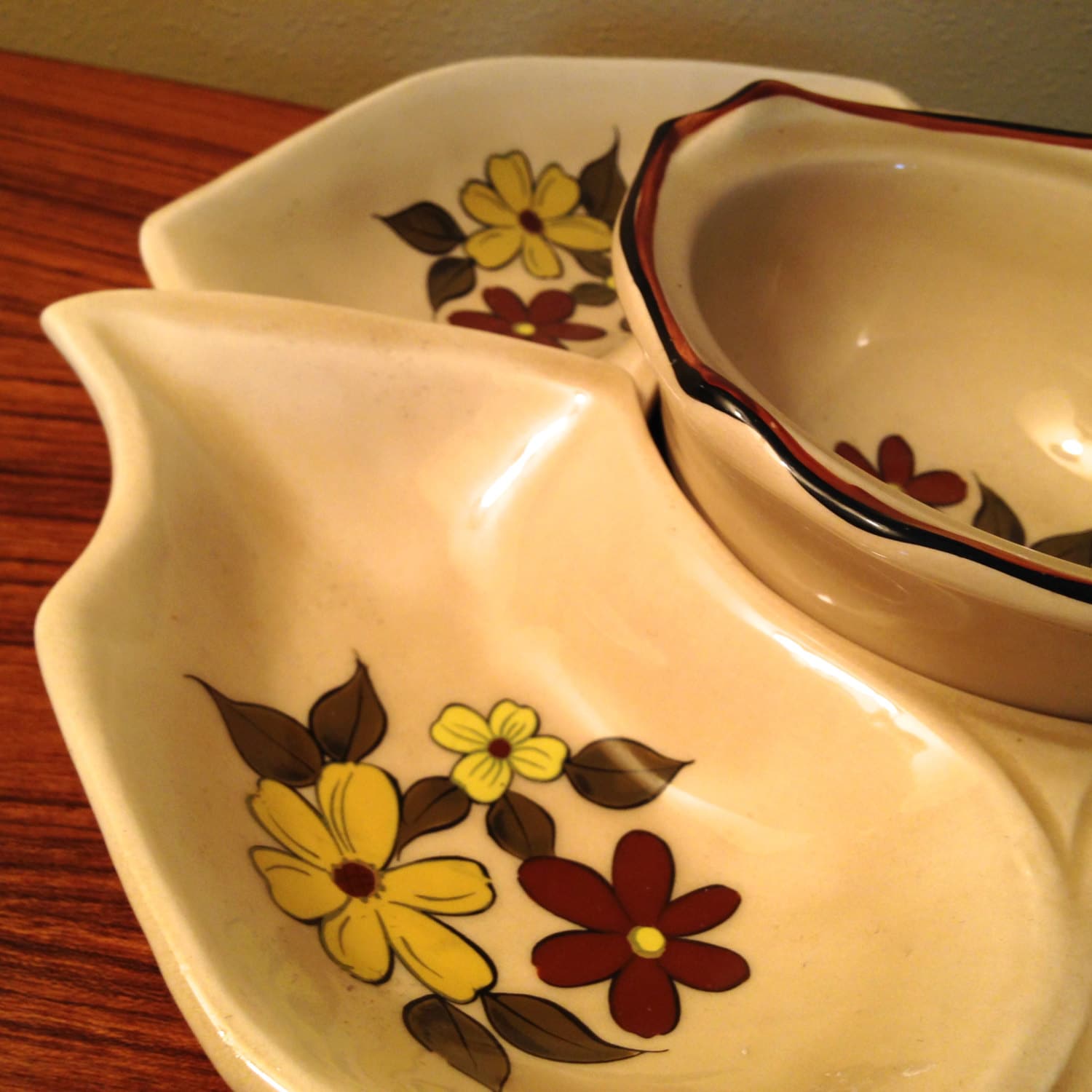 Vintage California Pottery Ceramic Relish Tray Serving Dish Etsy