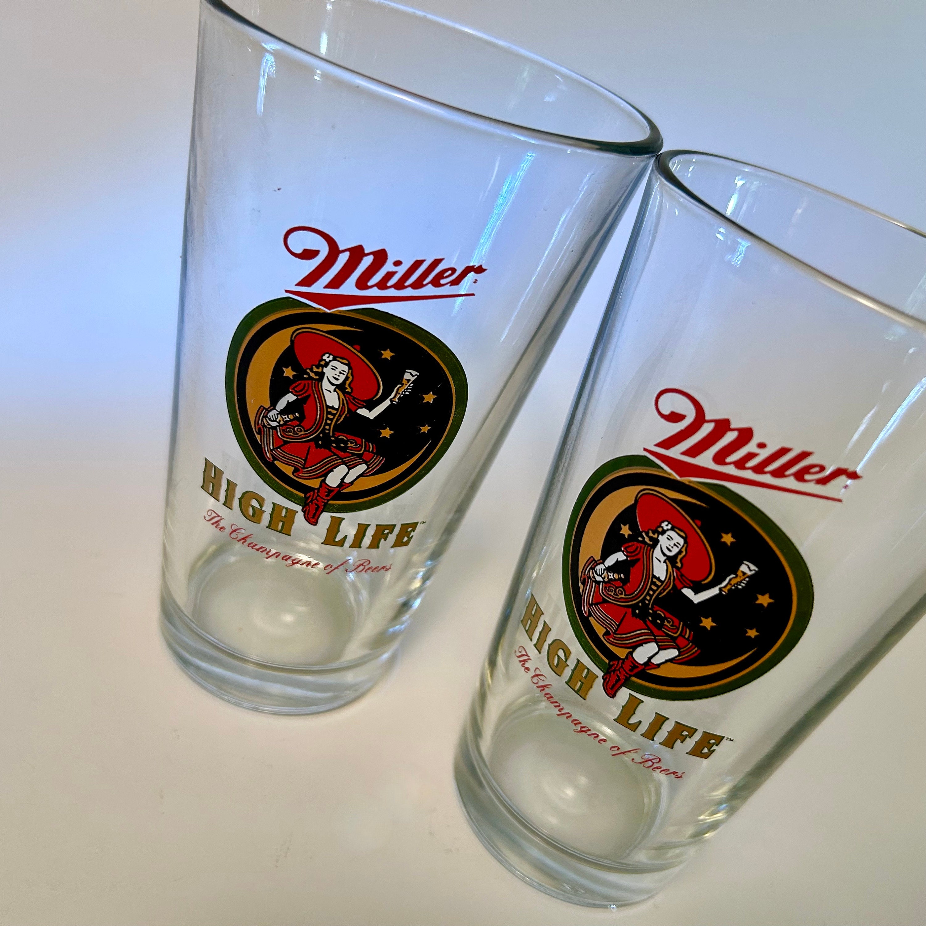 Miller High Life Girl In The Moon Pint Glass Set