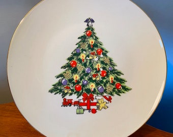 Set of four porcelain "Christmas Treasure" salad plates by Jamestown China