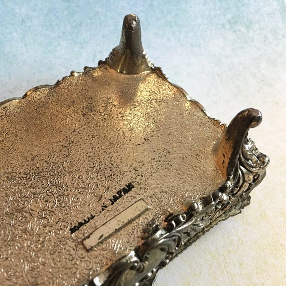 Fancy Footed Silver Trinket or Jewelry Box Made in Japan - Etsy