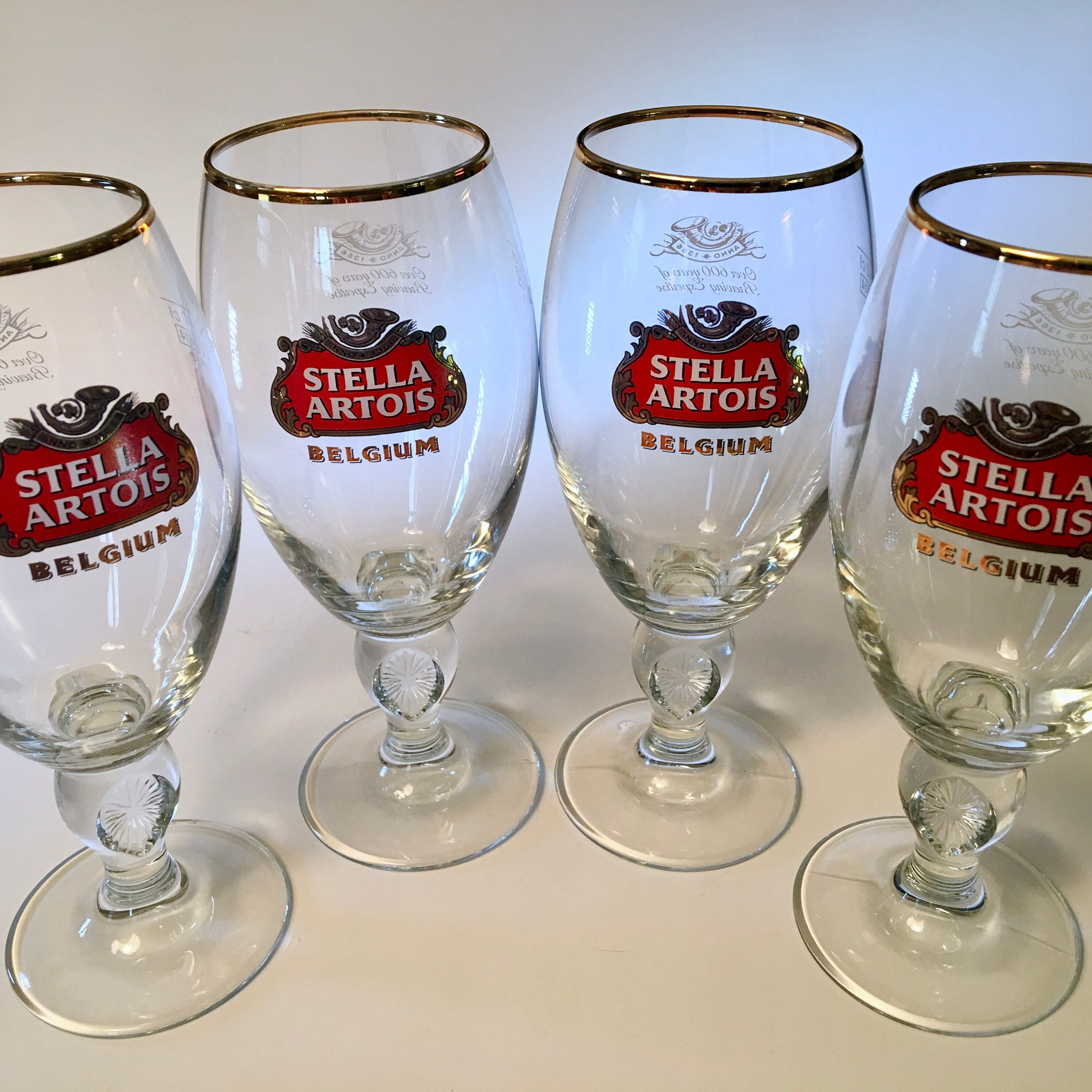 Set of Four Large Stunning Stella Artois Ammo 1336 Chalices - 40CL 