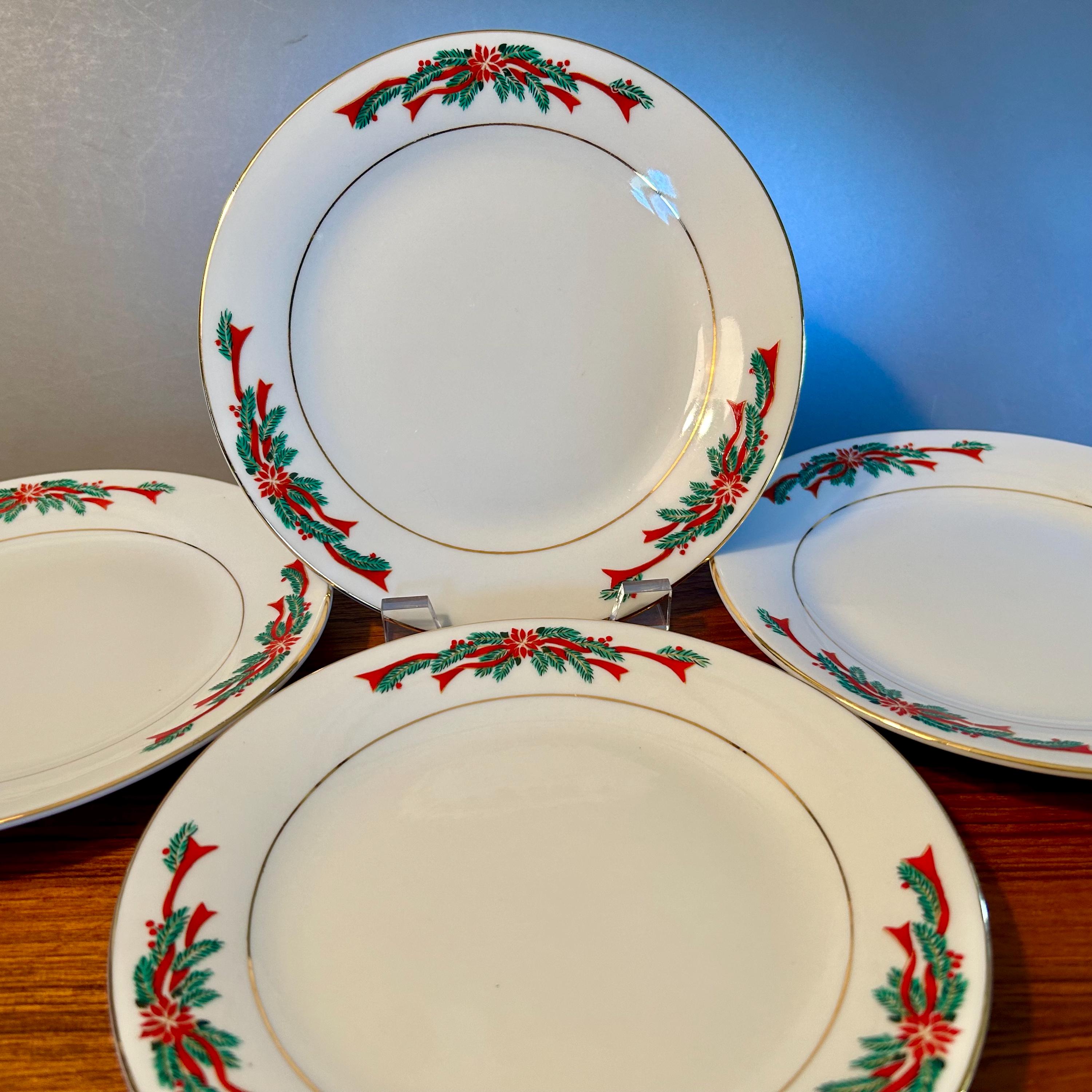 Poinsettia and Ribbons Fine China