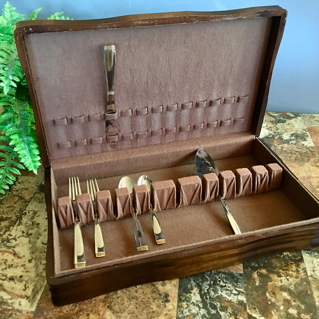 Vintage Solid Wood Silverware Chest With Unique Shape and Tarnish Proof ...