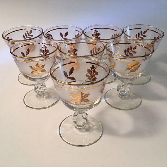 Set of Eight Vintage Cocktail Glasses by Libbey in Original Box
