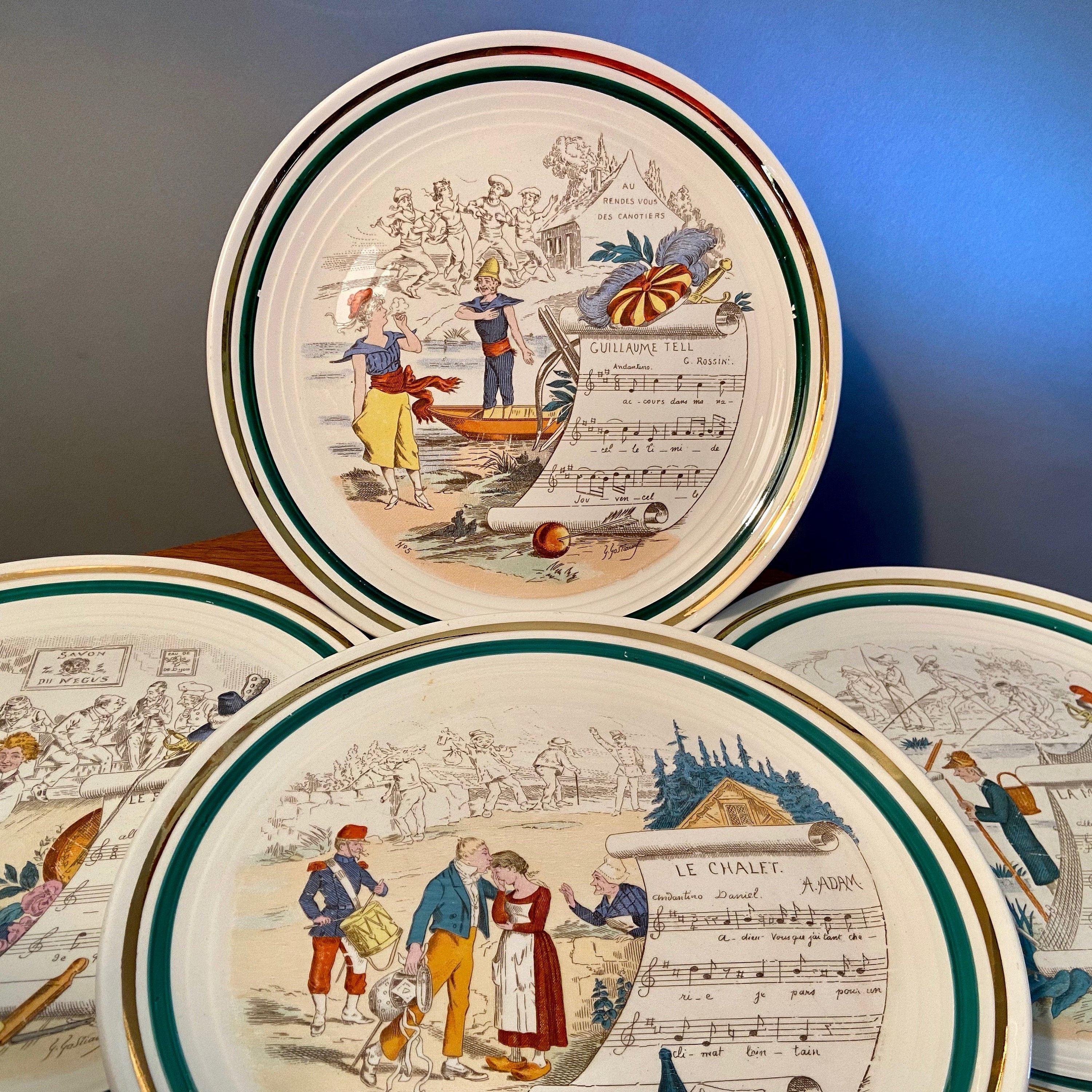 Vintage French Opera Reproduction 10 dinner plates by Parry Vielle PV price is for each