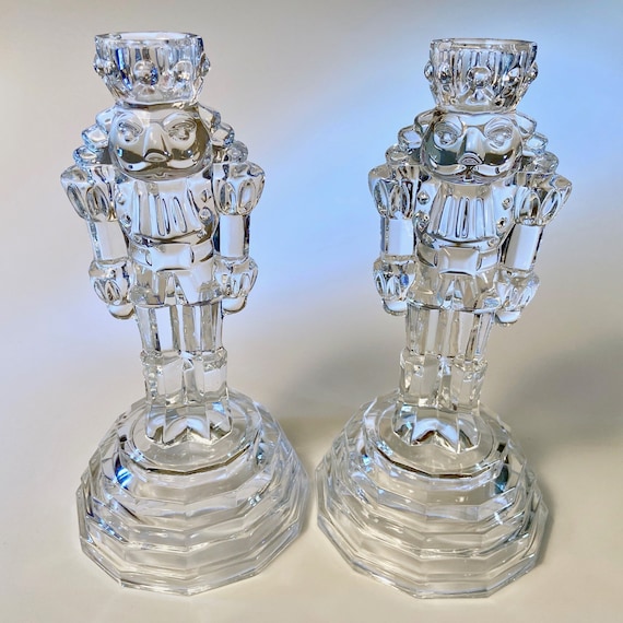 Pair of 24 Fine Lead Crystal Nutcracker Candlestick Holders Etsy