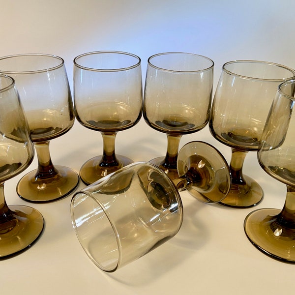 1970s sets Libbey Tawny Accent wine glasses - choose a set of 6 or a set of 8 - price is for each set