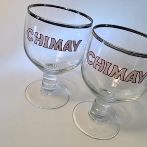 PRICE INCLUDES BOTH! Pair of vintage authentic Chimay beer goblets