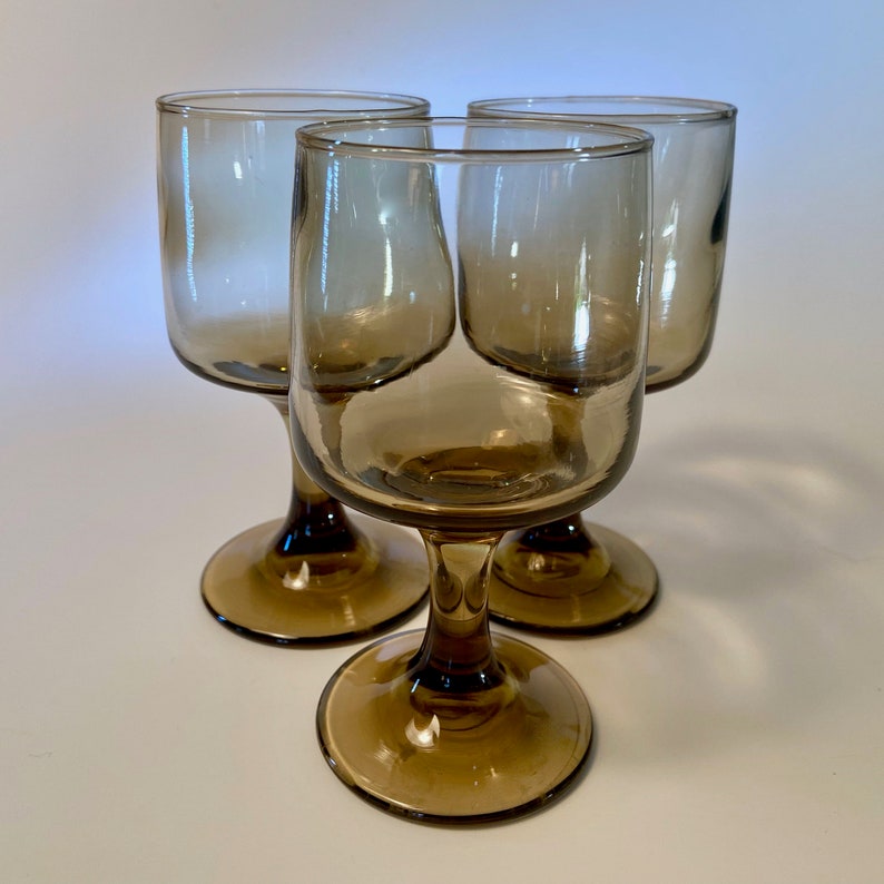 Collection of Five 1970s Libbey Tawny Accent Glassware Etsy