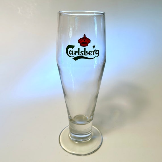 Pair of Carlsberg tall footed pilsner beer glasses price includes both Etsy Italia
