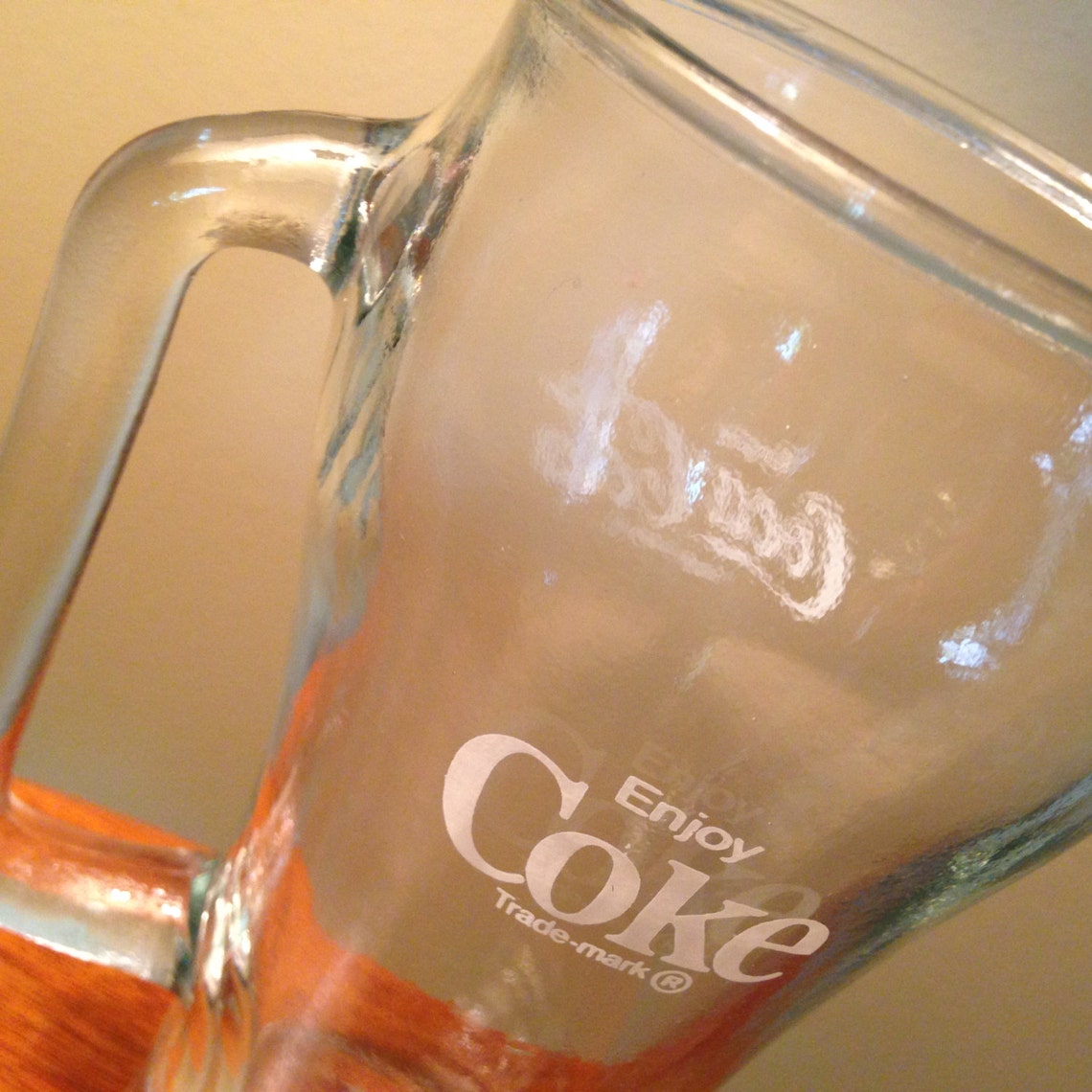 Two Libbey CocaCola Coke heavy glasses with handles made in Etsy