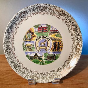 Vintage Kentucky &quot;The Blue Grass State&quot; souvenir plate for display