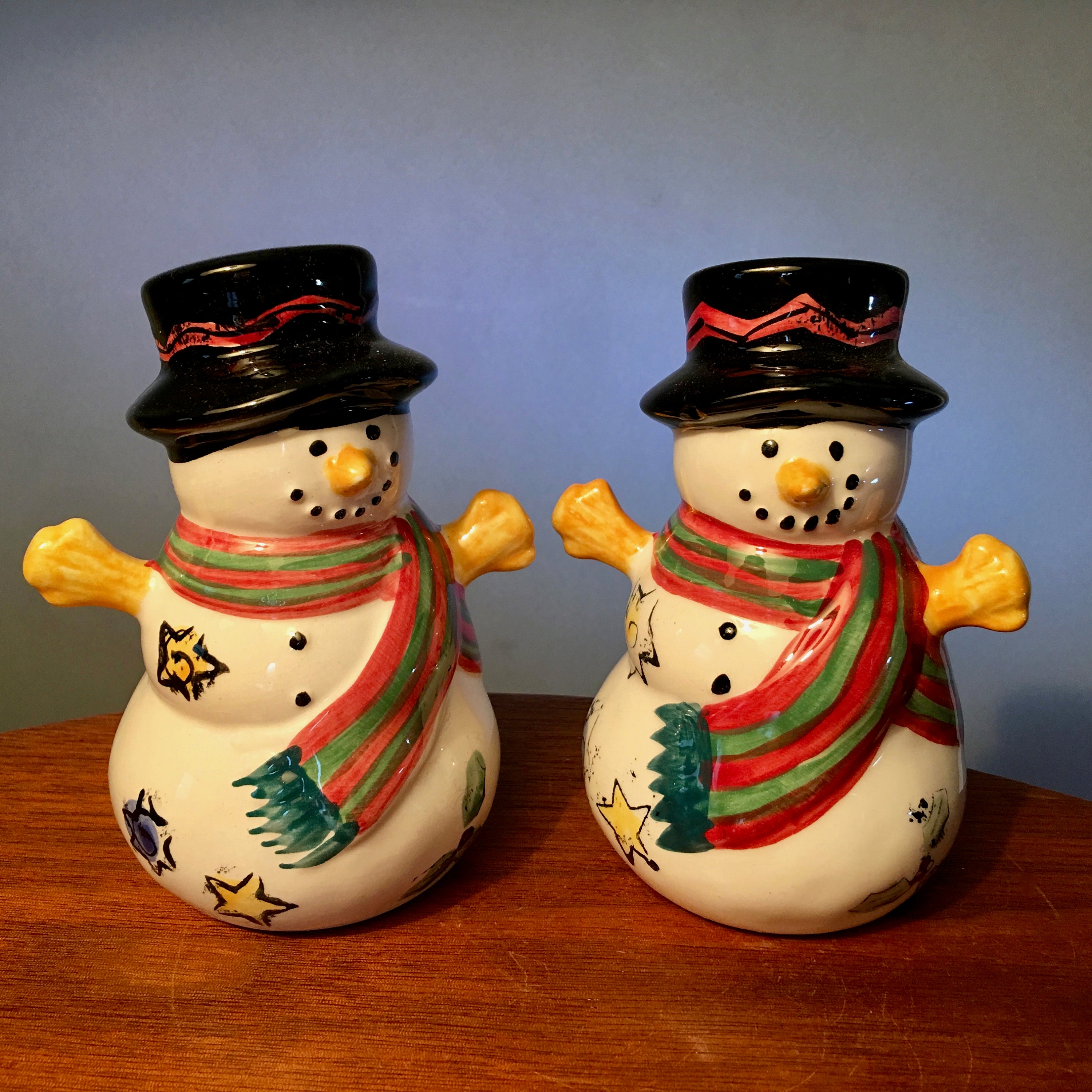 Festive Snowman and Friends Salt & Pepper Shakers Set