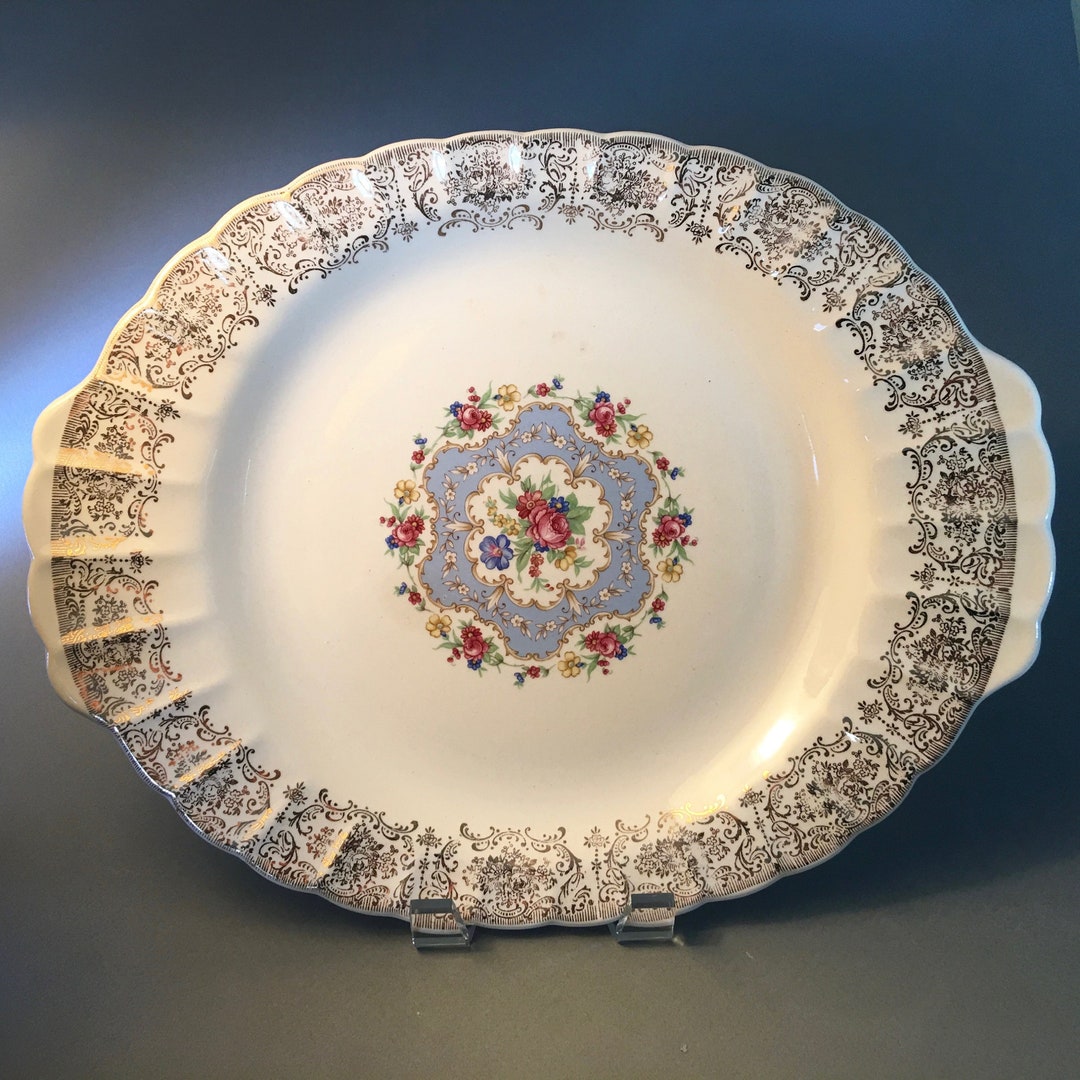 Vintage Limoges lyric Large Platter With 22k Gold Made in the USA