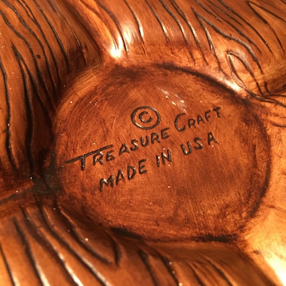 Retro Treasure Craft Large Serving Pottery Platter With Two