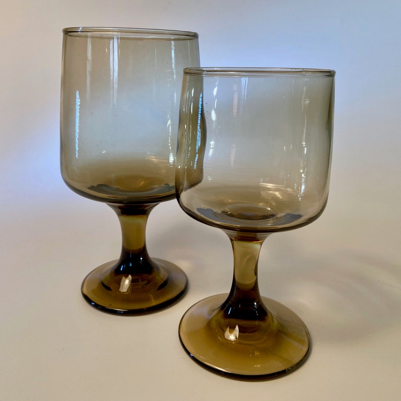 Collection of Five 1970s Libbey Tawny Accent Glassware Etsy