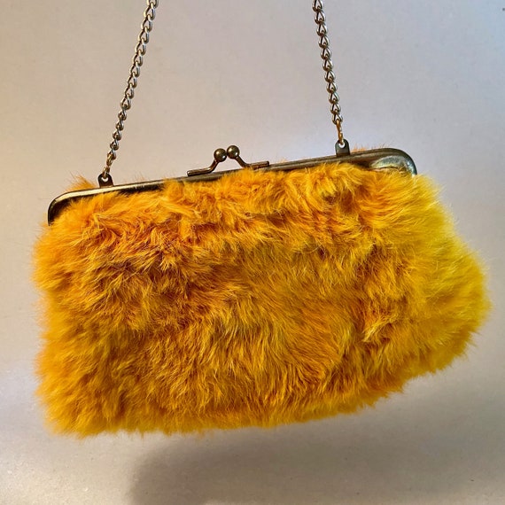 Vintage Ingber Faux Fur Small Purse With Gold Chain - Etsy