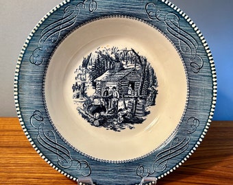 Vintage Royal China Currier & Ives “Maple Sugaring" serving bowl
