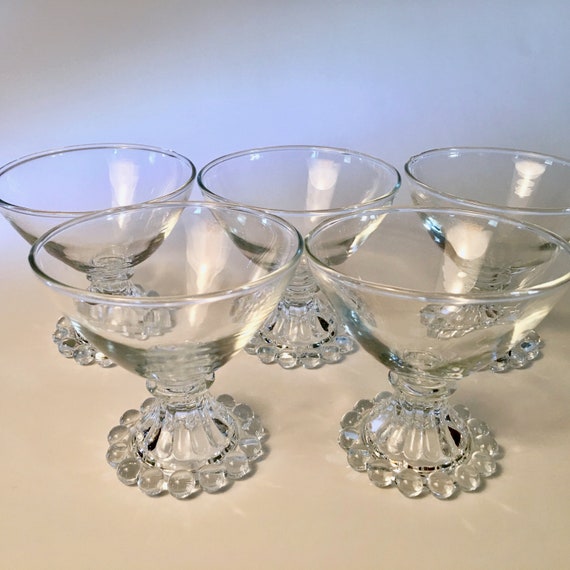 Vintage Anchor Hocking Boopie Bubble Bottom Glasses 3-1/2" TALL 