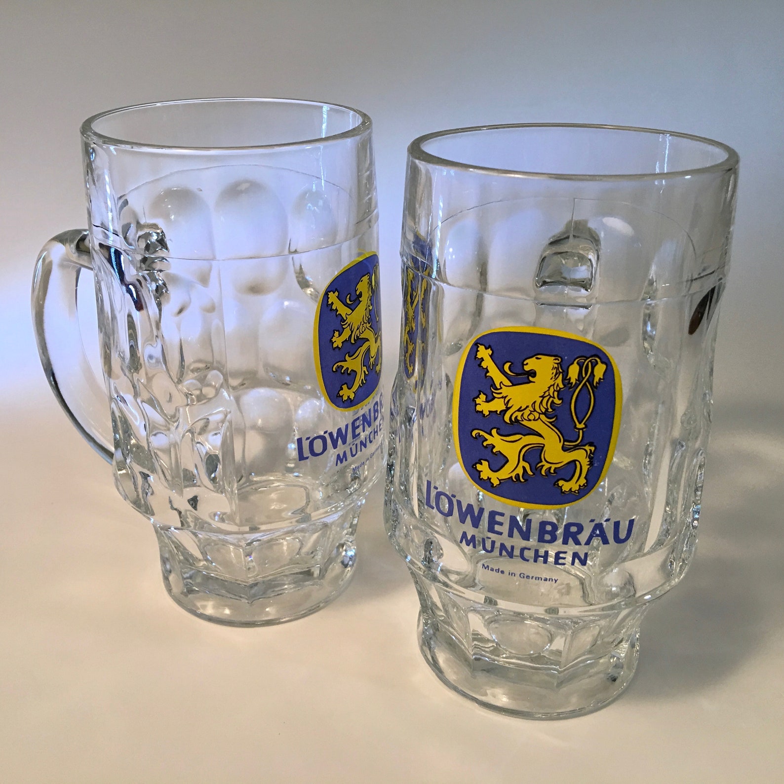 lowenbrau stein glass