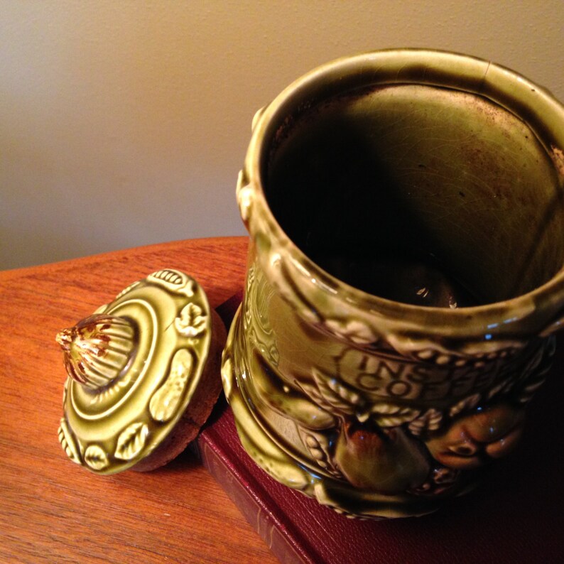 Vintage Japan instant Coffee Canister With Raised Etsy