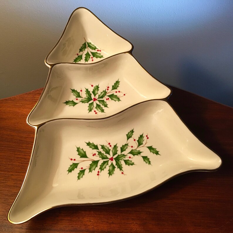Lenox Holiday Dimension Collection Christmas tree serving dish Etsy
