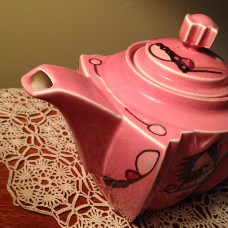 SALE Vintage Square Roseypink Teapot Made in Japan Etsy