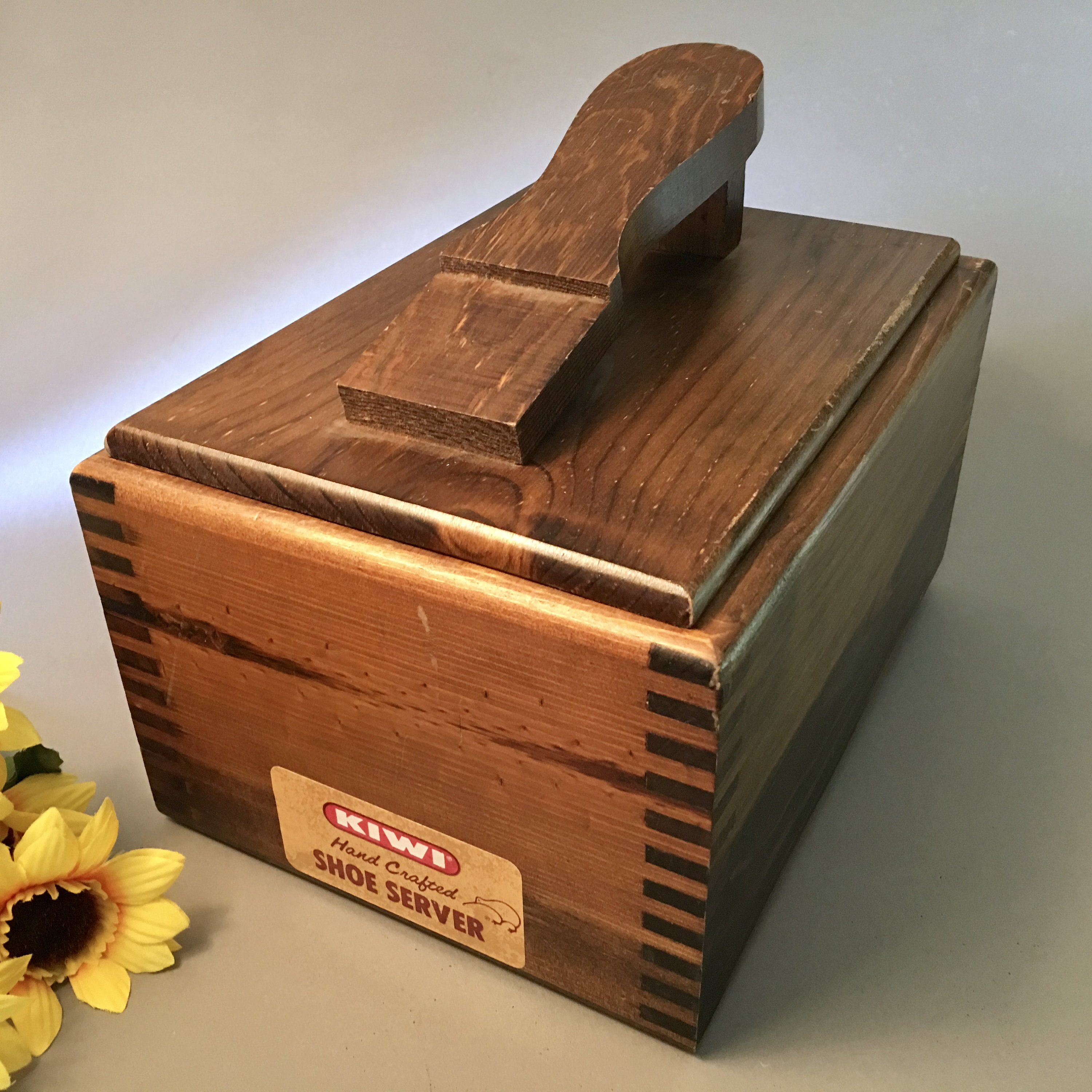 Vintage kiwi Shoe Server Hand Crafted Wood Shoe Shine Box With Dovetail Corners Etsy