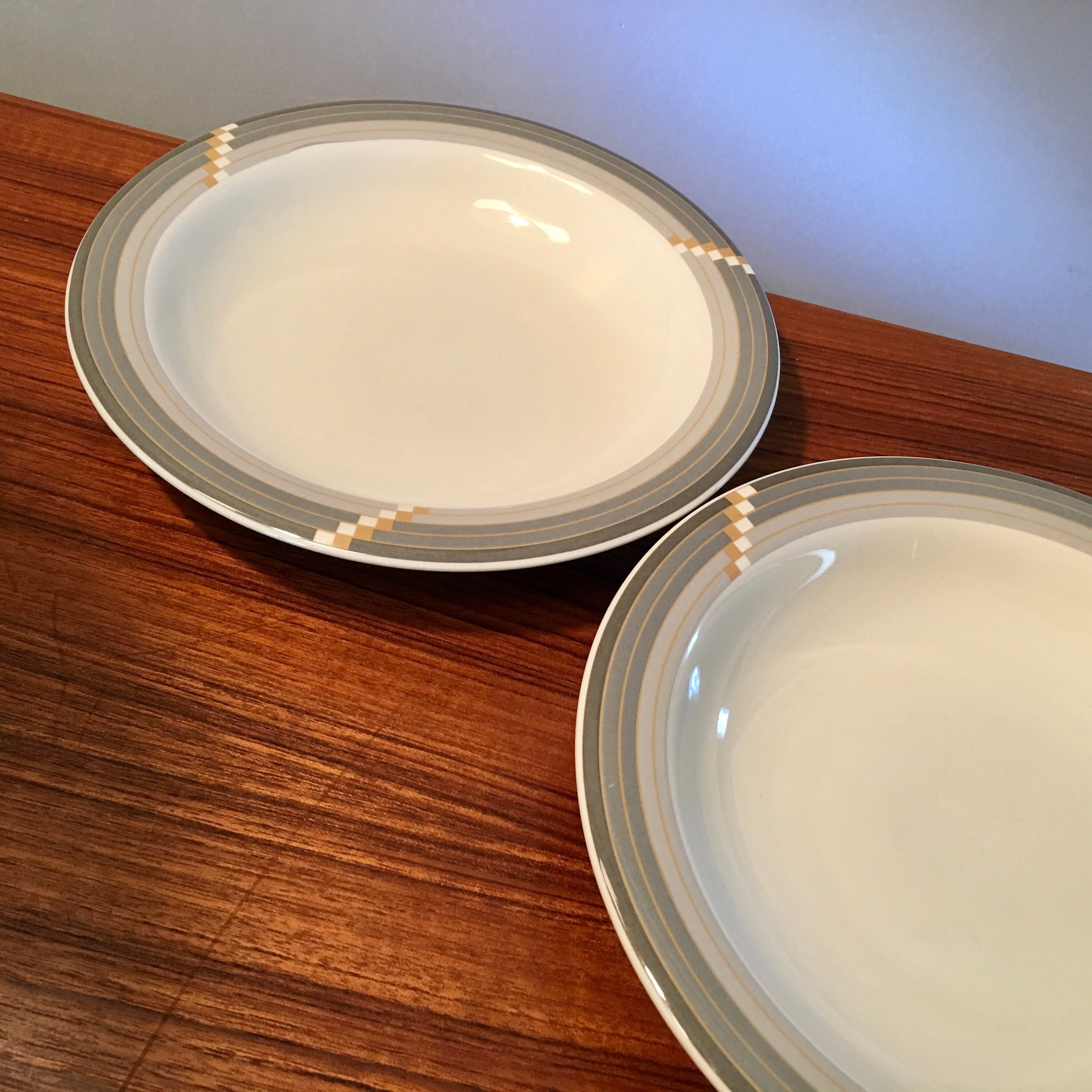 Set of two vintage Noritake Stoneware "Optima Gray" bowls made in Japan, number 8430 - price includes both