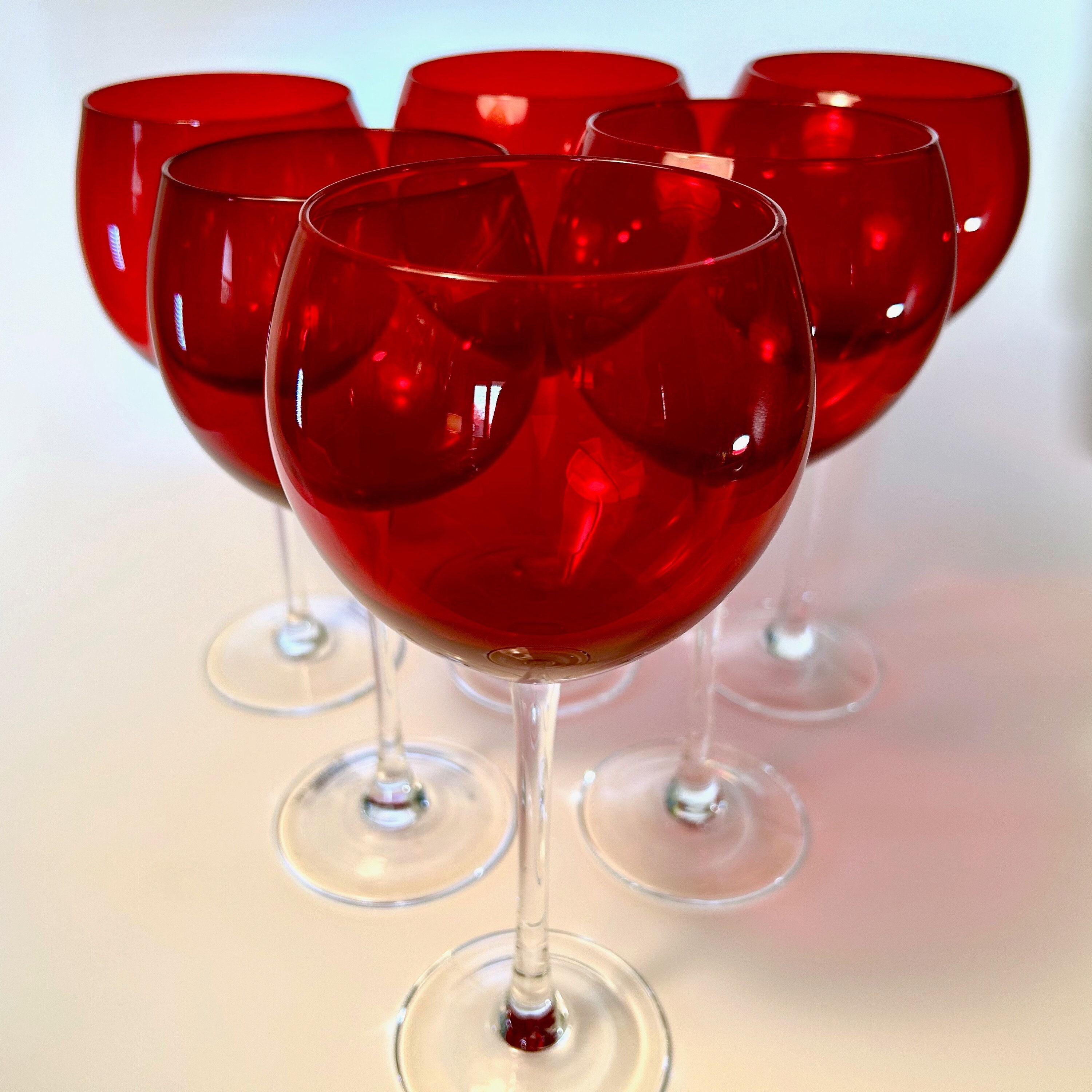 Modern Red Wine Glasses Set of 4 – Hand Blown Crystal Wine Glasses – Tall  Long Stem Wine Glasses – U…See more Modern Red Wine Glasses Set of 4 – Hand