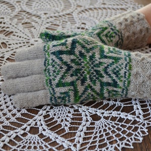 Fair Isle Gloves , made in all natural wool.